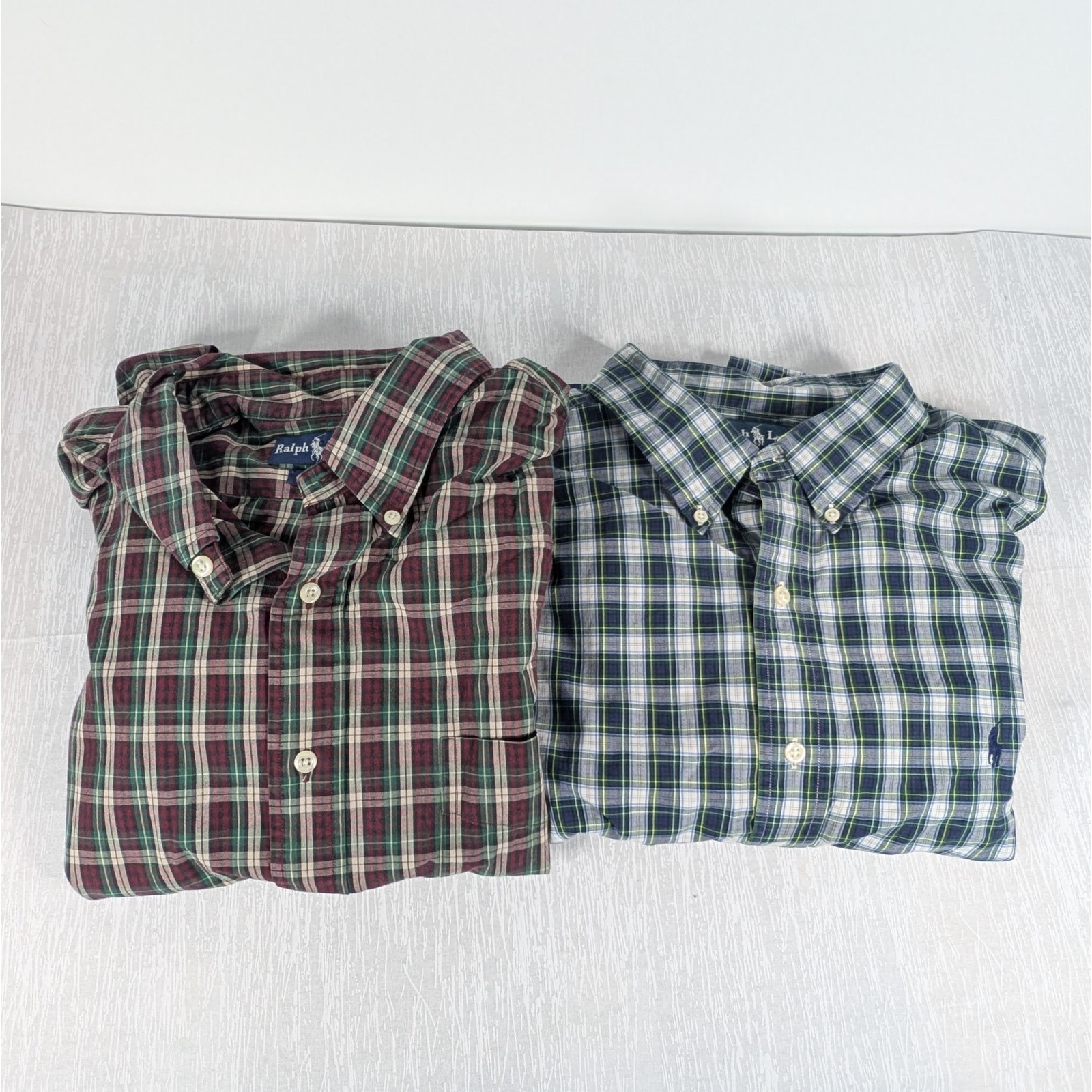 Ralph Lauren Button Down Shirts Mens 2xl Red Blue Bundle - Lot Of 2